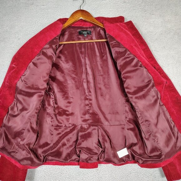 Talbots Blazer Women's 14 Red Corduroy 3-Button Jacket Career Preppy Office - Picture 3 of 10